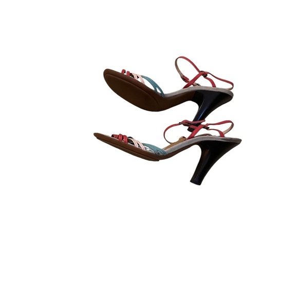 Marc Jacobs Red Pink Green Strappy High‎ Heel Sandals, Size 6 - Picture 4 of 10